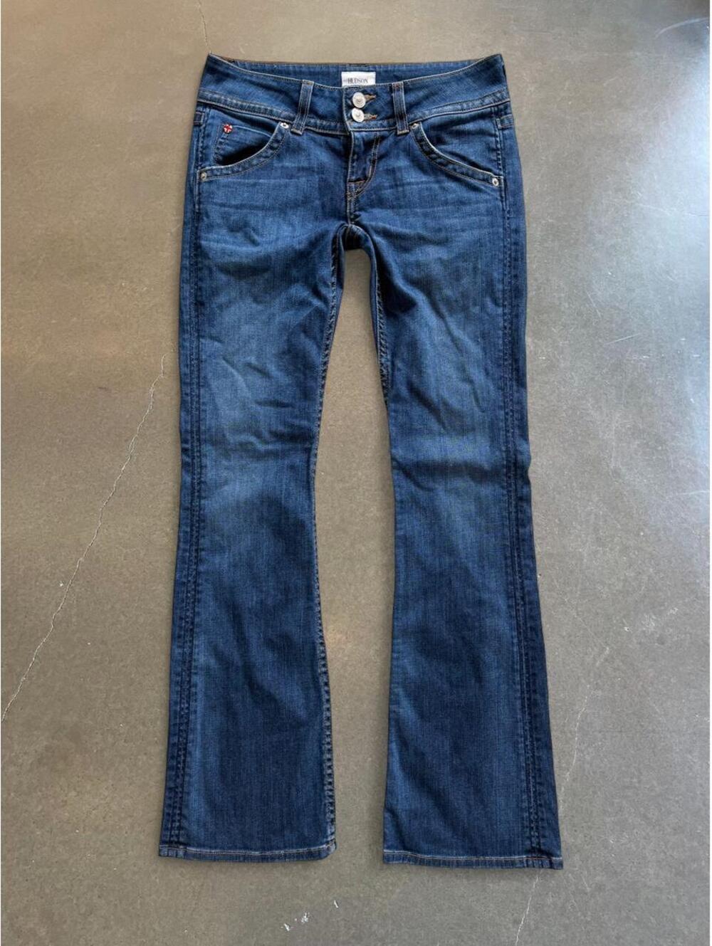 Vintage Y2K Hudson Jeans Low Rise Bootcut Dark Wash Denim - Picture 2 of 6